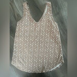 Jax and Lennon Brown Floral V-Neck Tank Top